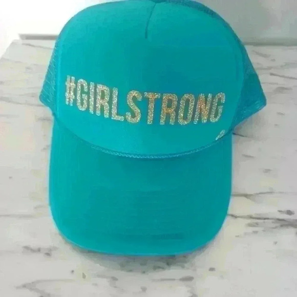 Mother Trucker #GIRLSTRONG Teal Trucker Hat - Picture 2 of 6